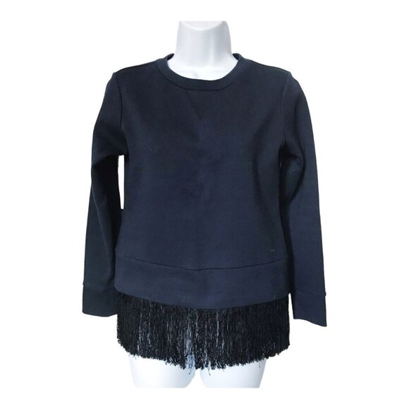 J. Crew sweatshirt with fringe hem, Size XXS - Picture 2 of 8